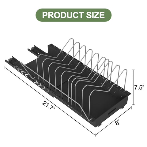 Deslizamiento suave para acceder a ollas, sartenes y tapas.
