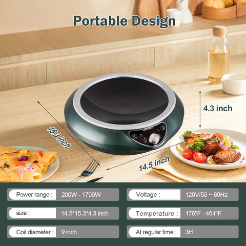 Abangdun induccion sarten-wok compatible con ollas redondas para cocina versátil.
