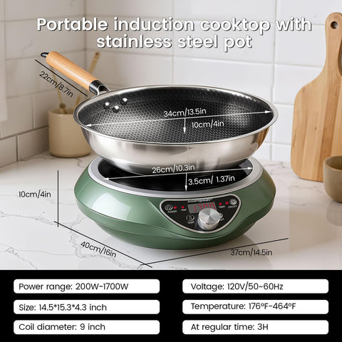 Abangdun Wok Inducción: placa caliente con calor estable para freír.