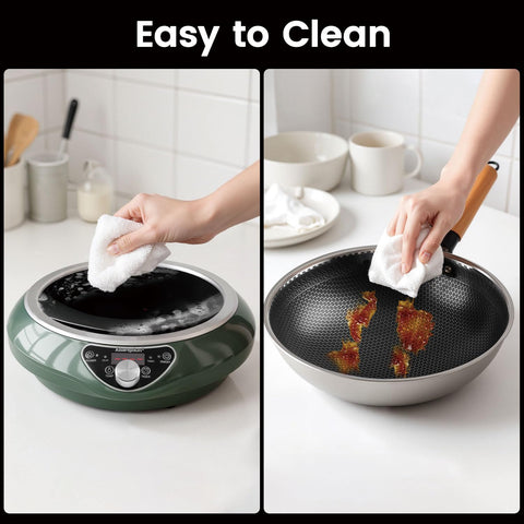 Abangdun Wok Inducción: ideal para apartamentos y caravanas gracias a su portabilidad.