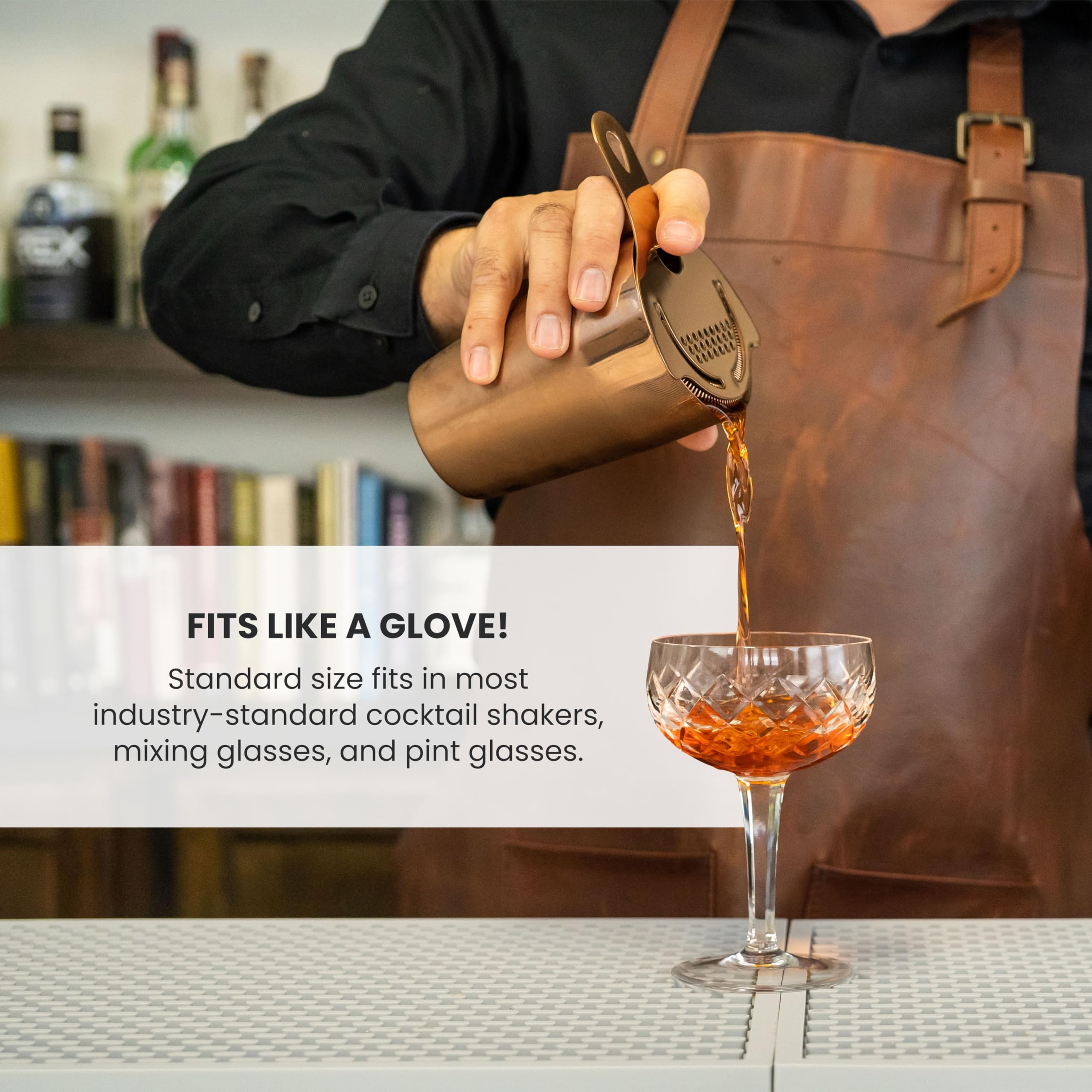 A Bar Above Hawthorne Strainer, acabado inoxidable, durable y apto para lavavajillas