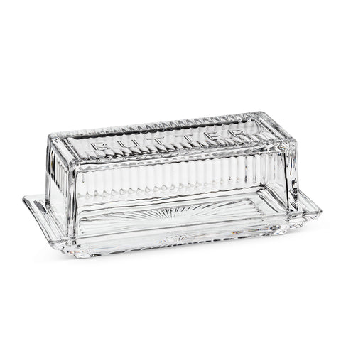 Abbott Collection mantequera cuarto de libra con tapa de cristal para servir mantequilla con estilo