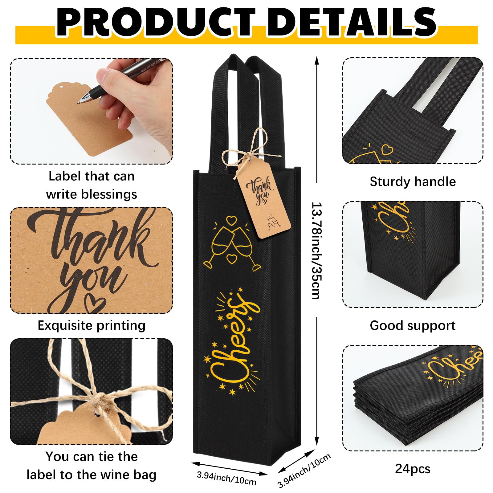 Abbylike etiquetas de agradecimiento en kraft para personalizar regalos.