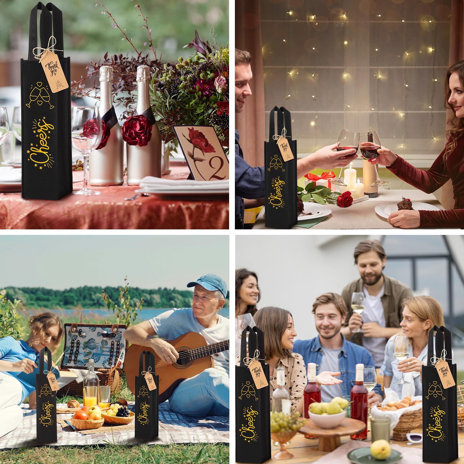 Abbylike uso en fiestas embellece regalos de vino.