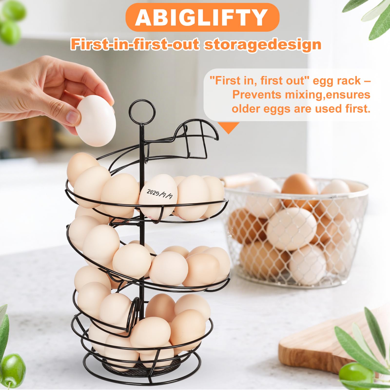 Abiglifty estructura de hierro resistente, seguridad y visibilidad de los huevos