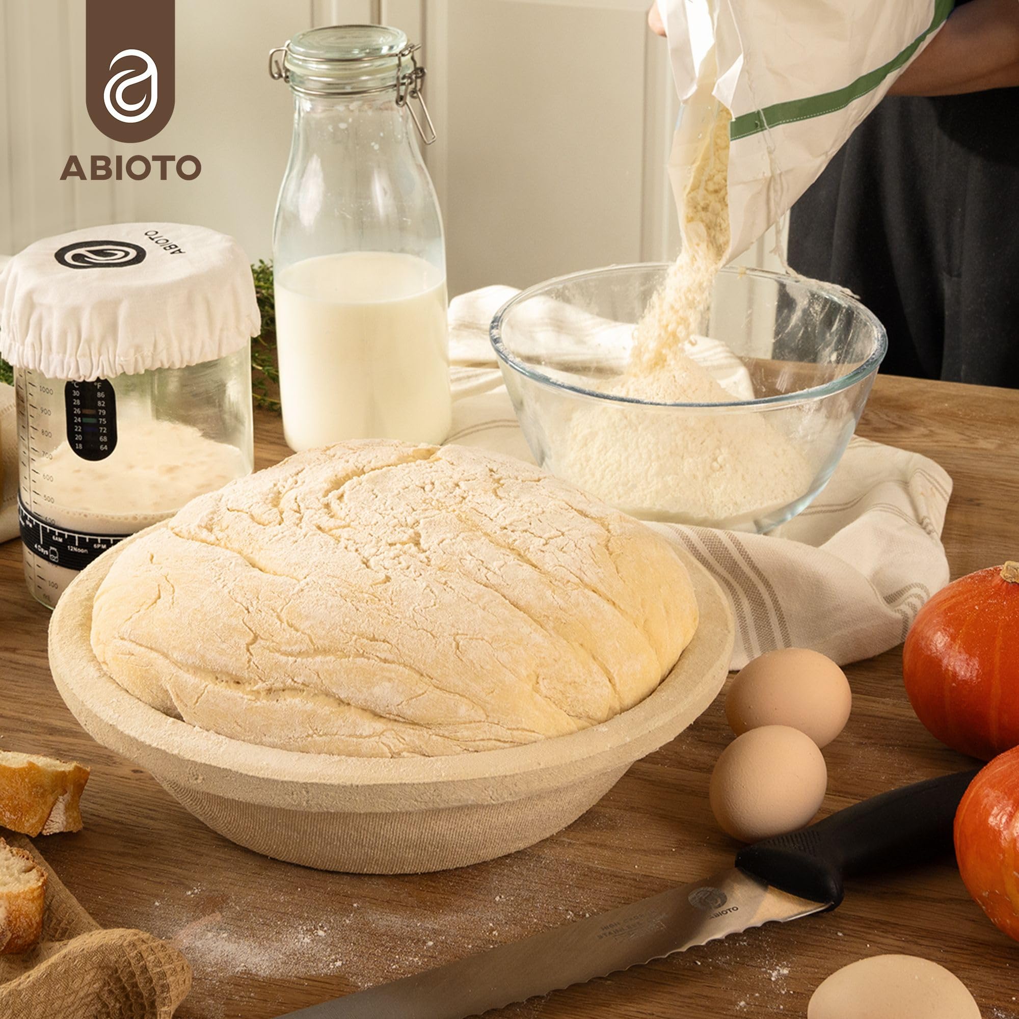 ABIOTO Banneton capacidad 2.2 lb: ideal para hogazas grandes