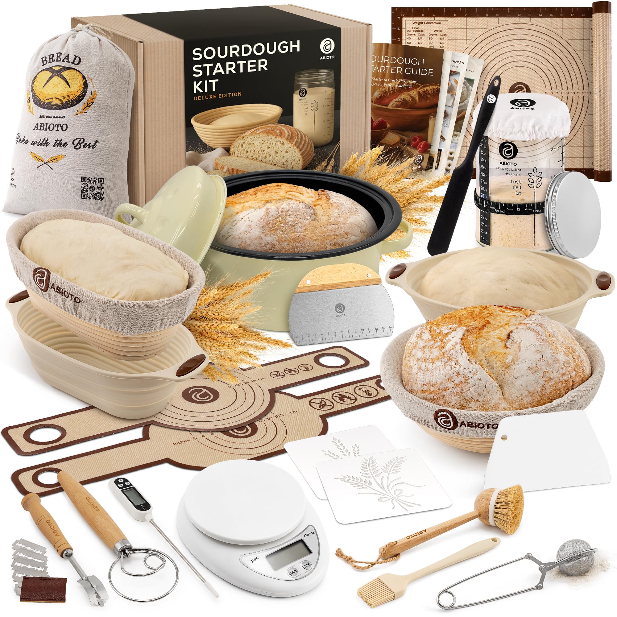 ABIOTO kit masa madre con horno holandés: horneado uniforme y sabor artesanal.