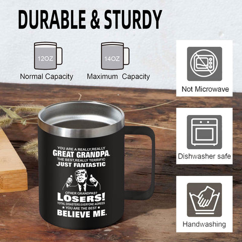 Taza Abledn, acero inoxidable 18/8, mantiene la bebida a temperatura.