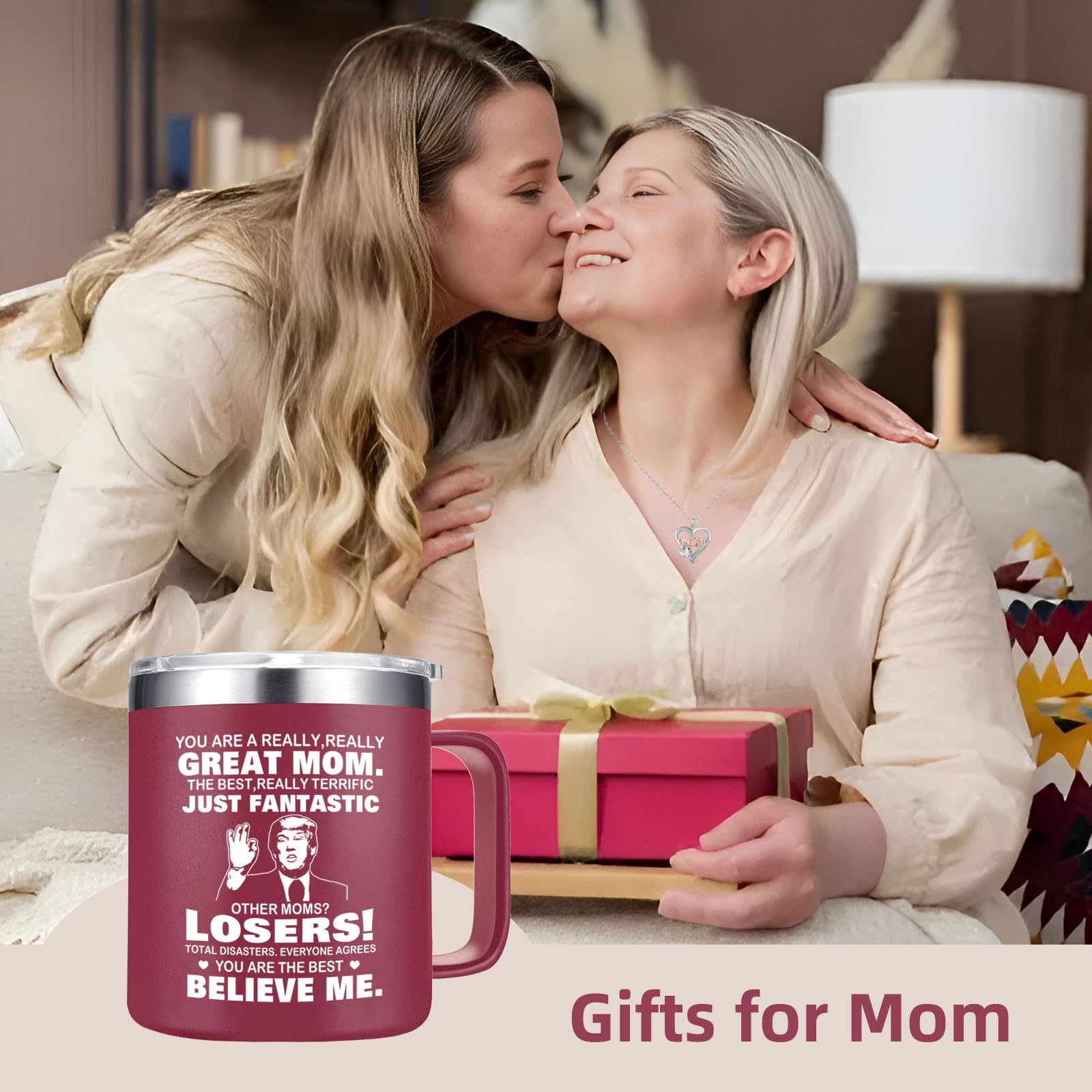 Abledn Taza Regalo Mamá Crimson en acero inoxidable 18-8 duradera