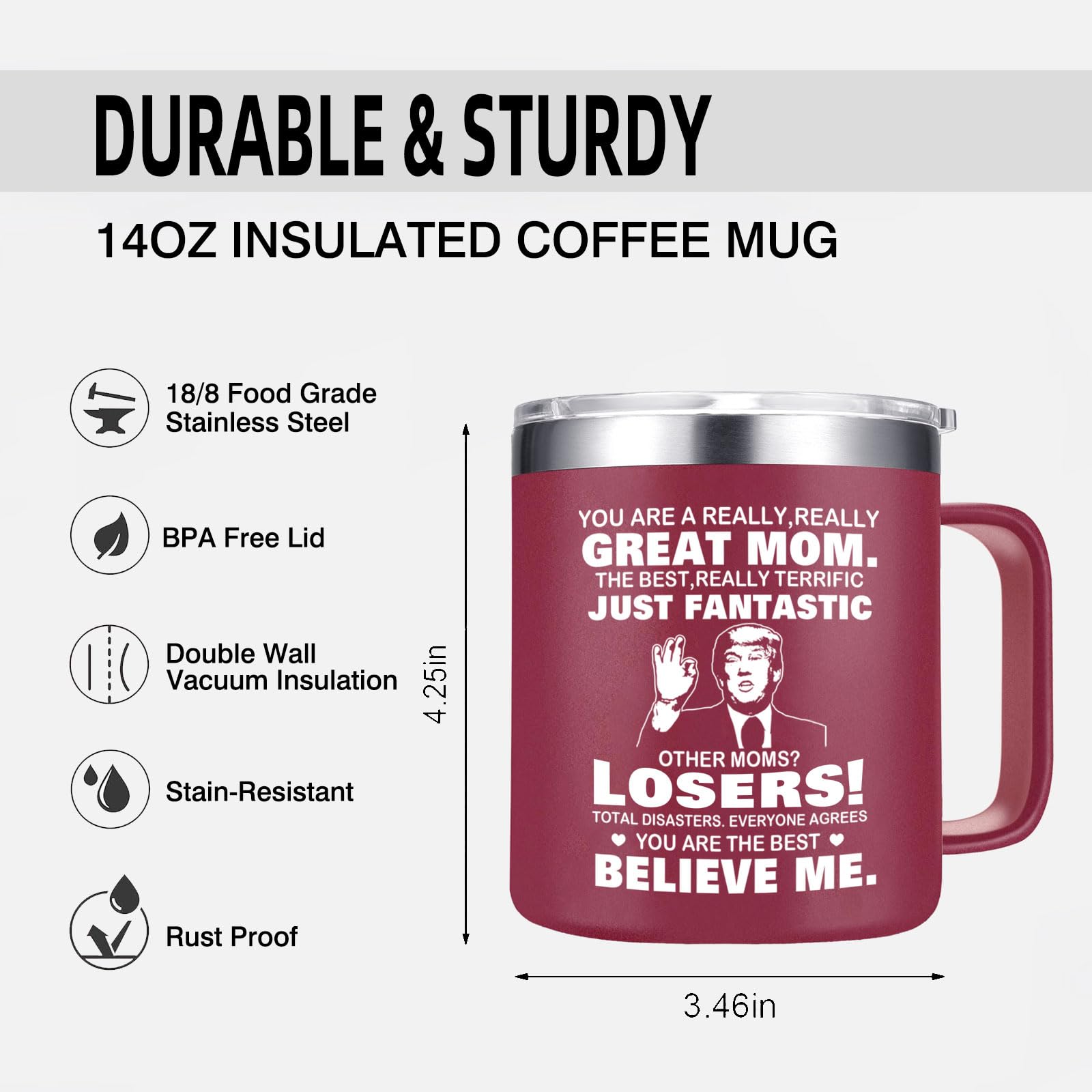 Abledn Taza Regalo Mamá Crimson mensaje inspirador en cada sorbo