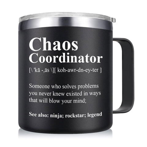 Abledn taza termica coordinadora del caos 14oz lista para café diario.