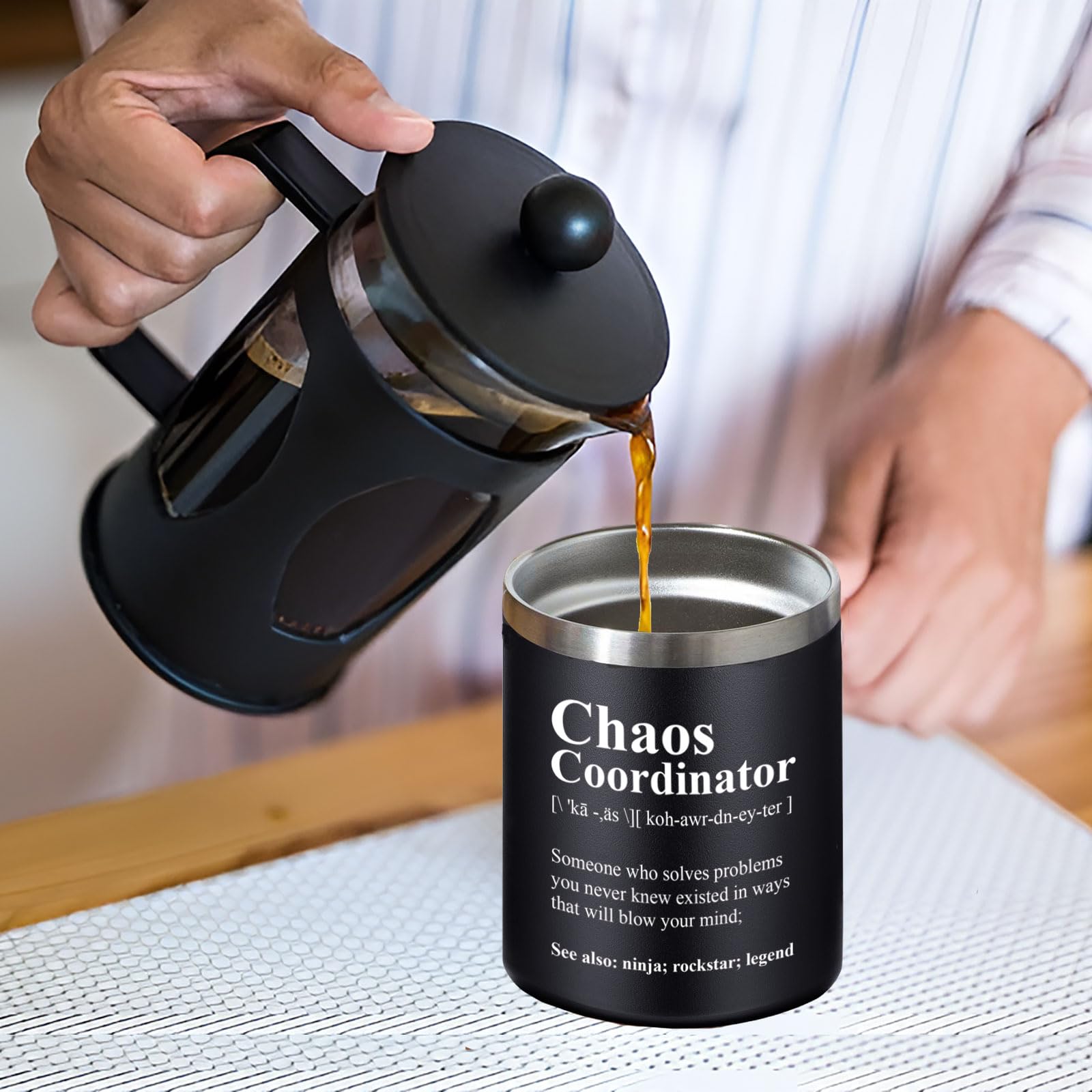 Abledn taza termica coordinadora del caos, regalo ideal para colegas.