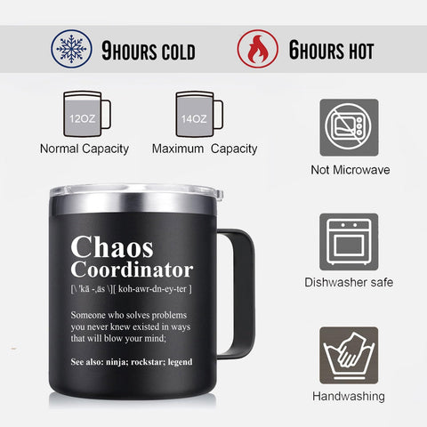 Abledn taza termica coordinadora del caos, tapa deslizante que evita derrames.