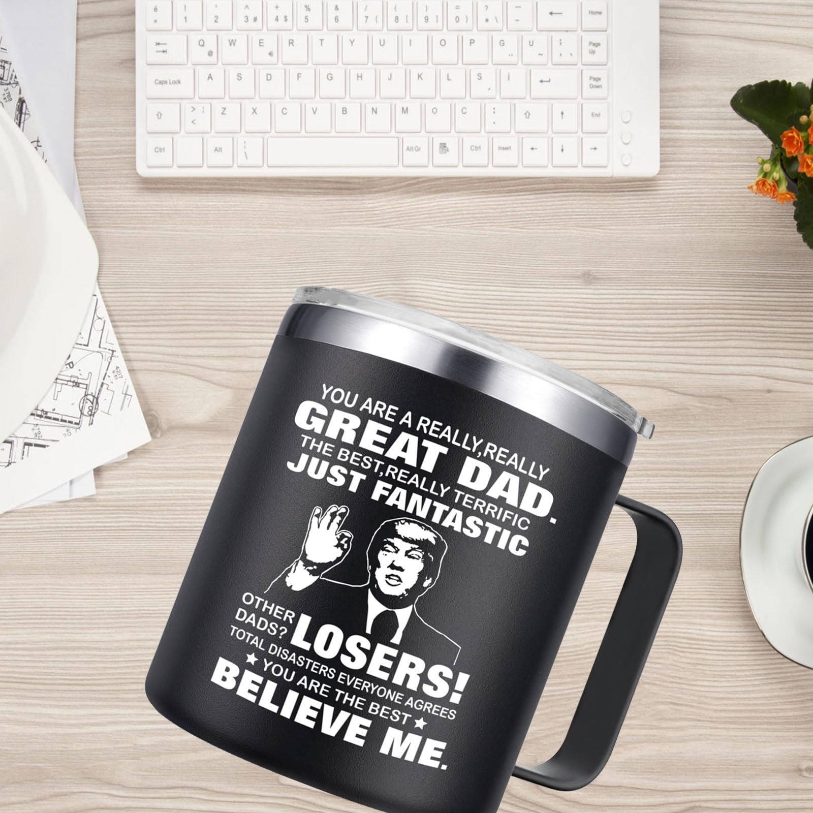 Abledn taza uso-diario-papa para oficina o casa.