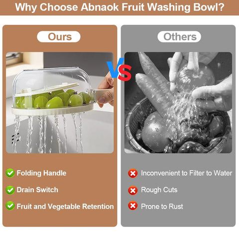 Abnaok tapa para cuenco escurridor facilita conservar frutas y verduras