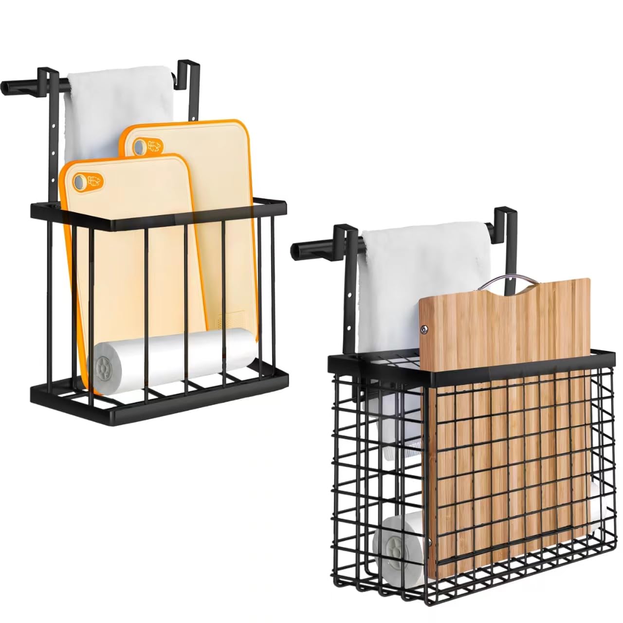 Organizador de puerta Aboevnc con dos packs y barra para toallas, ahorro de espacio.