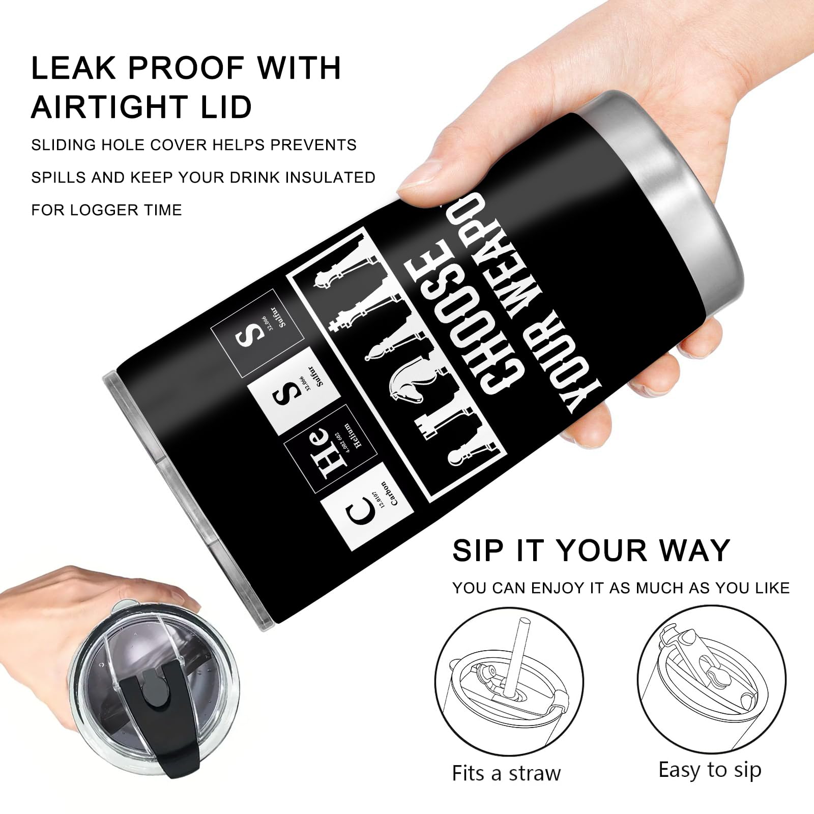 Absacie tumbler termo ajedrez, aislamiento de doble pared para conservar temperatura