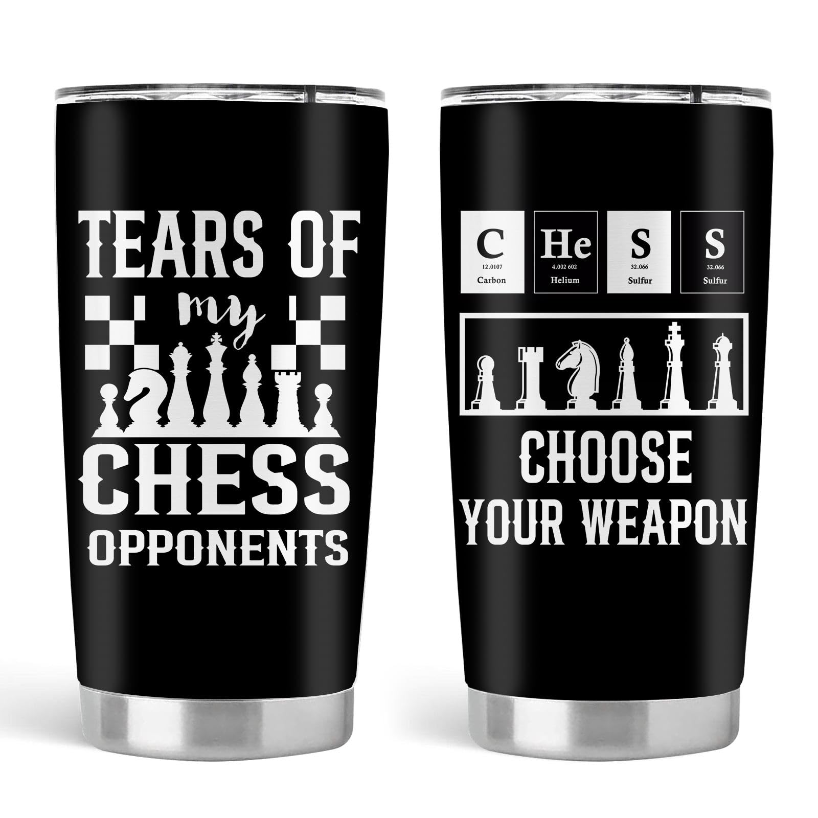 Absacie vaso térmico con diseño ajedrez frontal, ideal para café diario