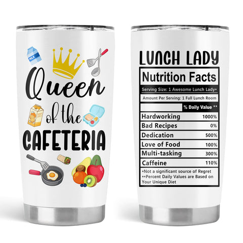 Absacie vaso térmico para personal del comedor con tapa y pajilla.