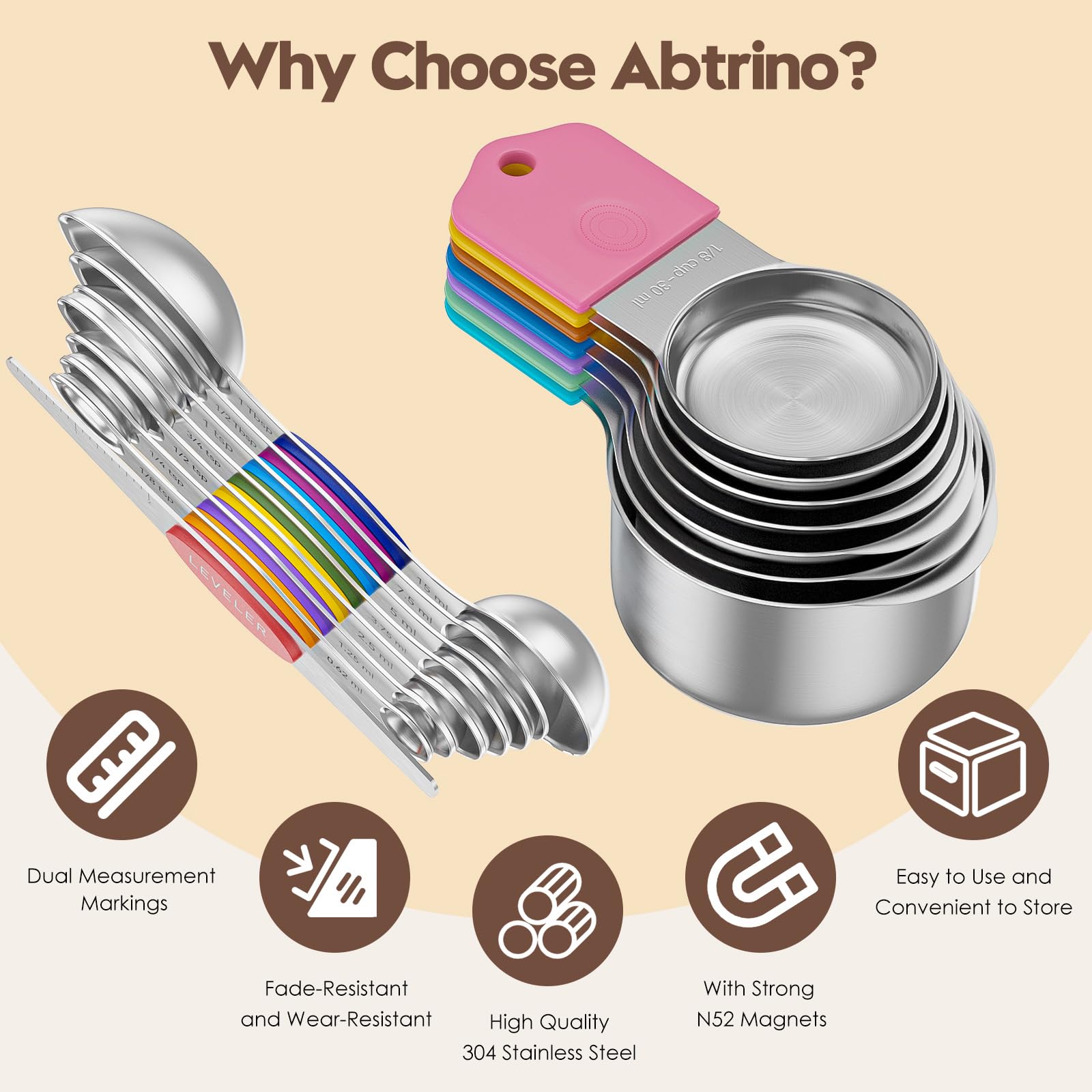 Abtrino imanes N52, nesting para almacenamiento ordenado.