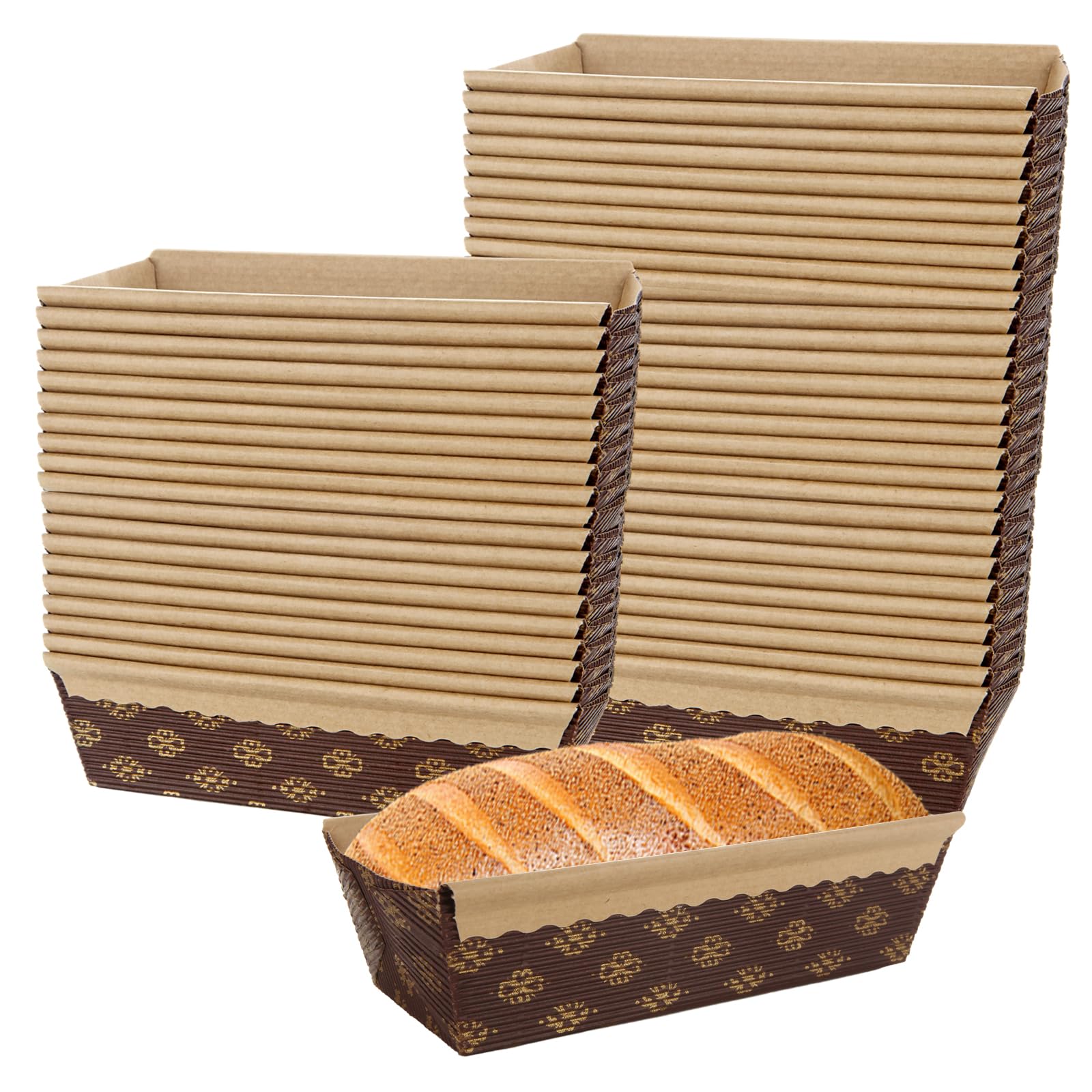 ABuff 50 pack de pan de papel rectangular, ideal para hornear sin ensuciar.