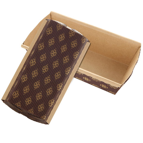 ABuff pan de papel con diseño dorado flor, presentación elegante.