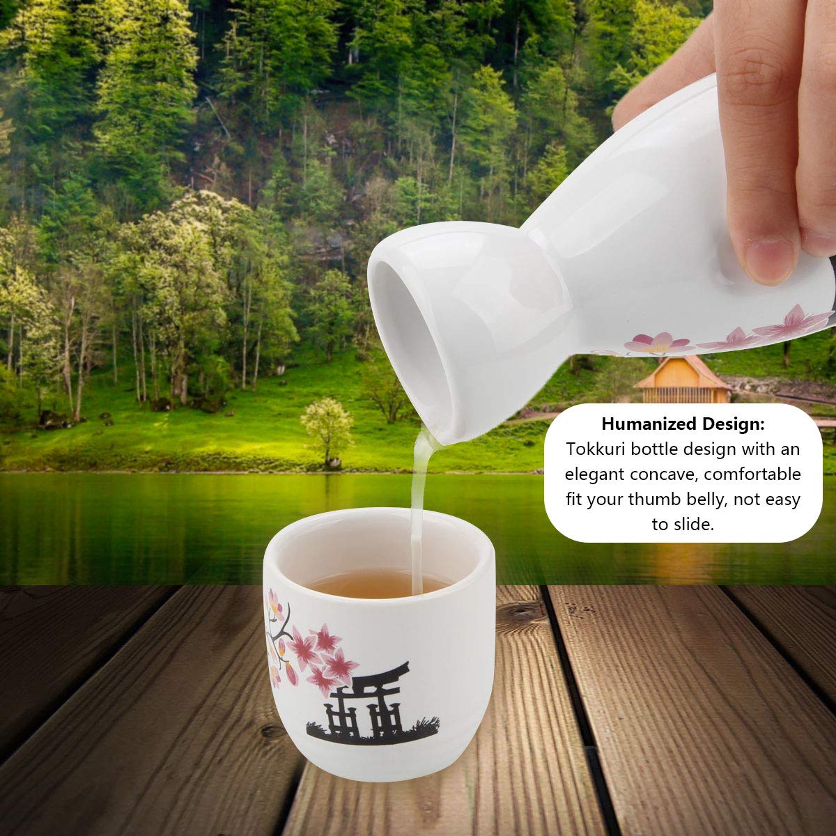 ABuff Sake Set Cerámica con glaseado refinado para una bebida elegante.