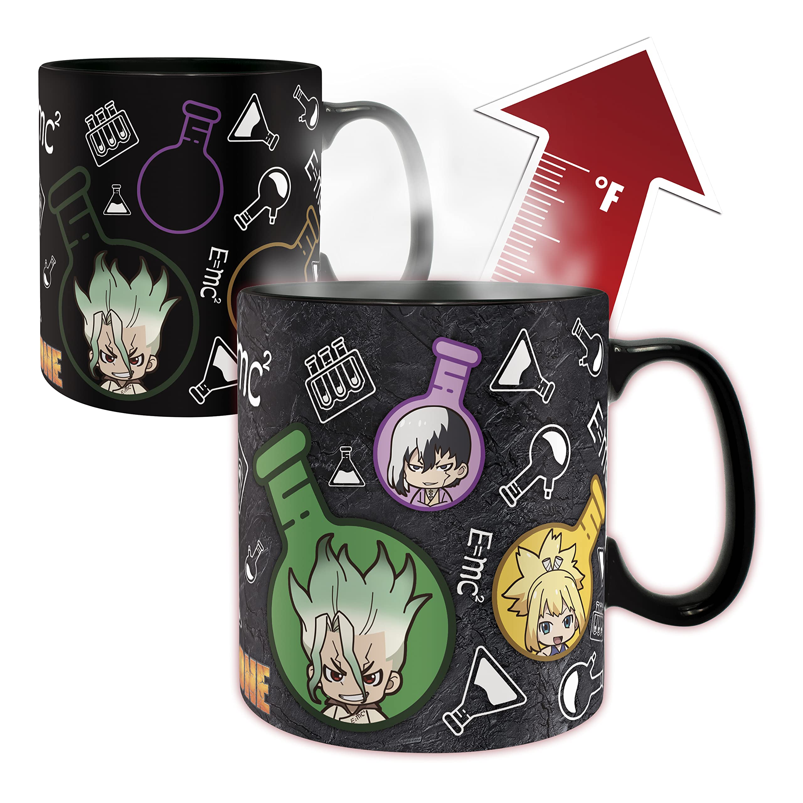 ABYSTYLE Dr. Stone taza cerámica, uso con bebida caliente en mano, perfecto para escritorio.