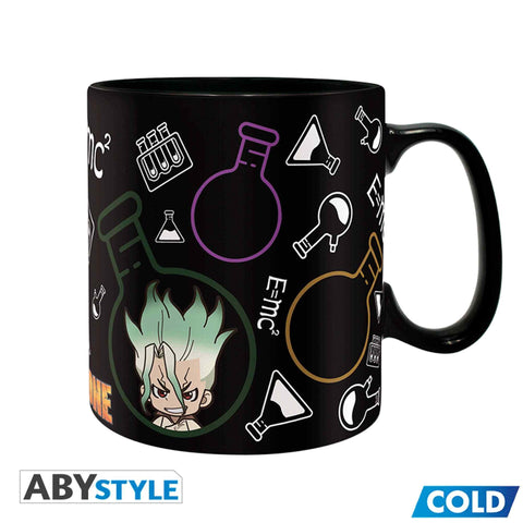 ABYSTYLE Dr Stone taza cambio-calor 460ml detalle, diseño que cambia con el calor