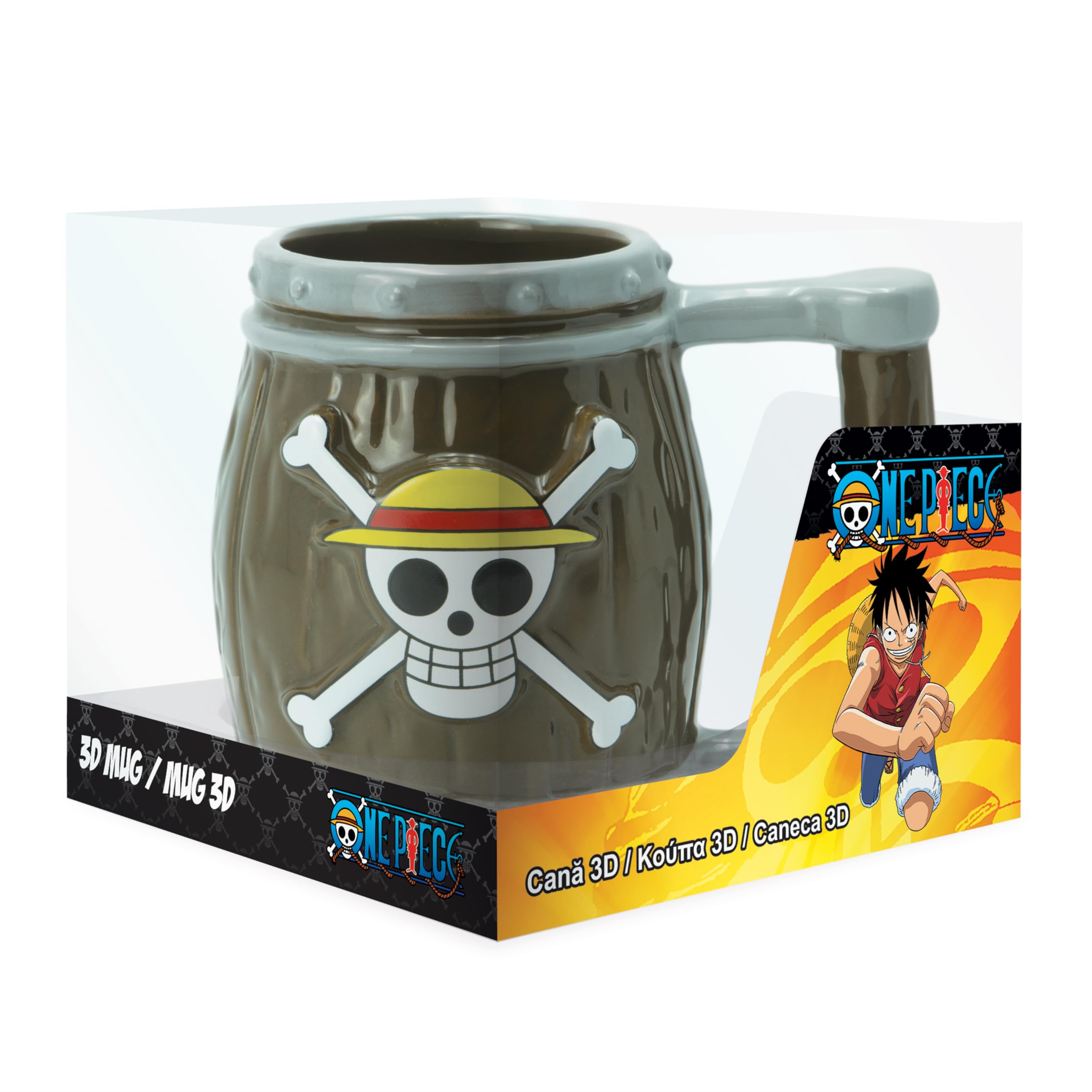 ABYSTYLE Taza One Piece diseño 3D para aficionados al anime.