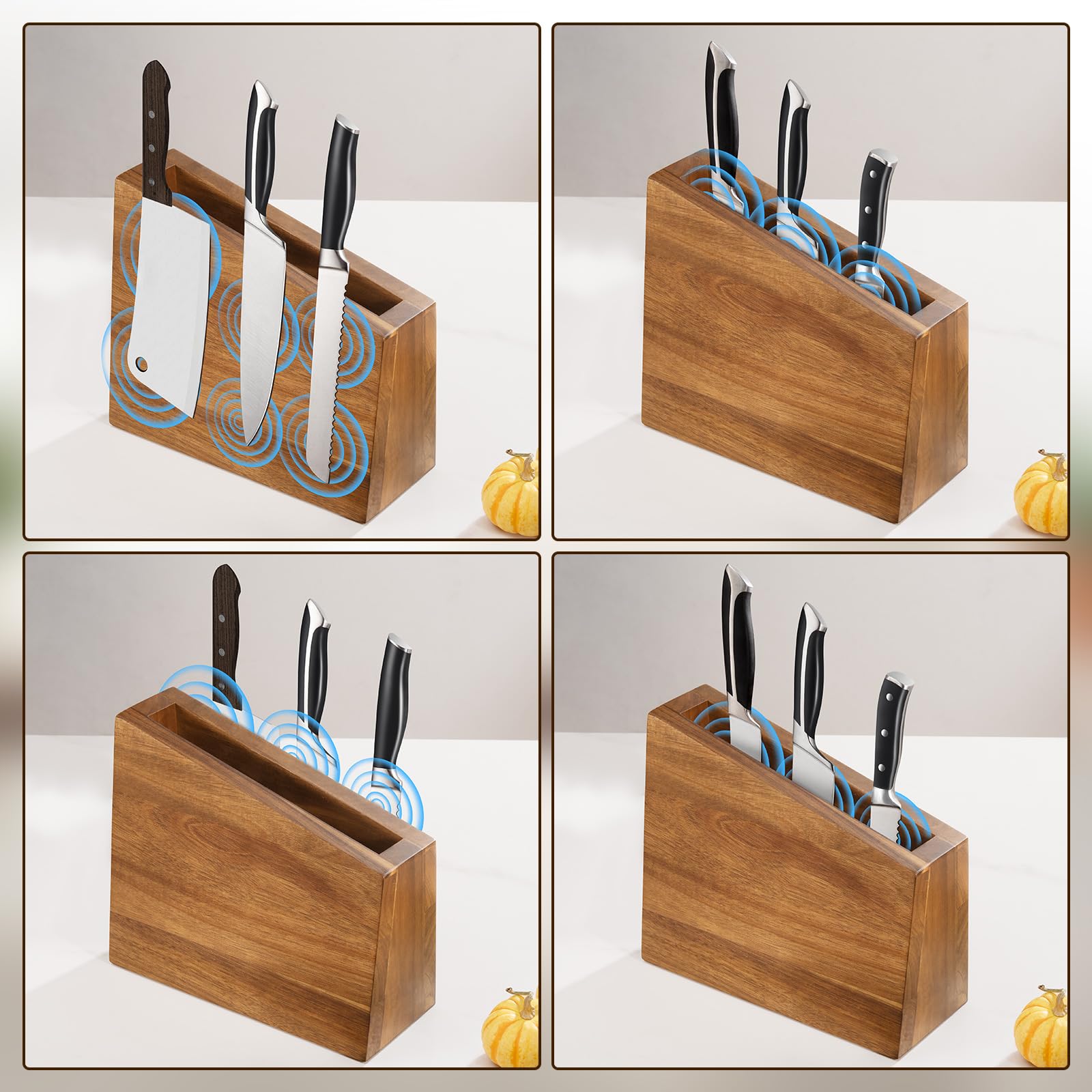 Acacomft bloque cuchillos magnetico XXXL, perfiles laterales para varios cuchillos.