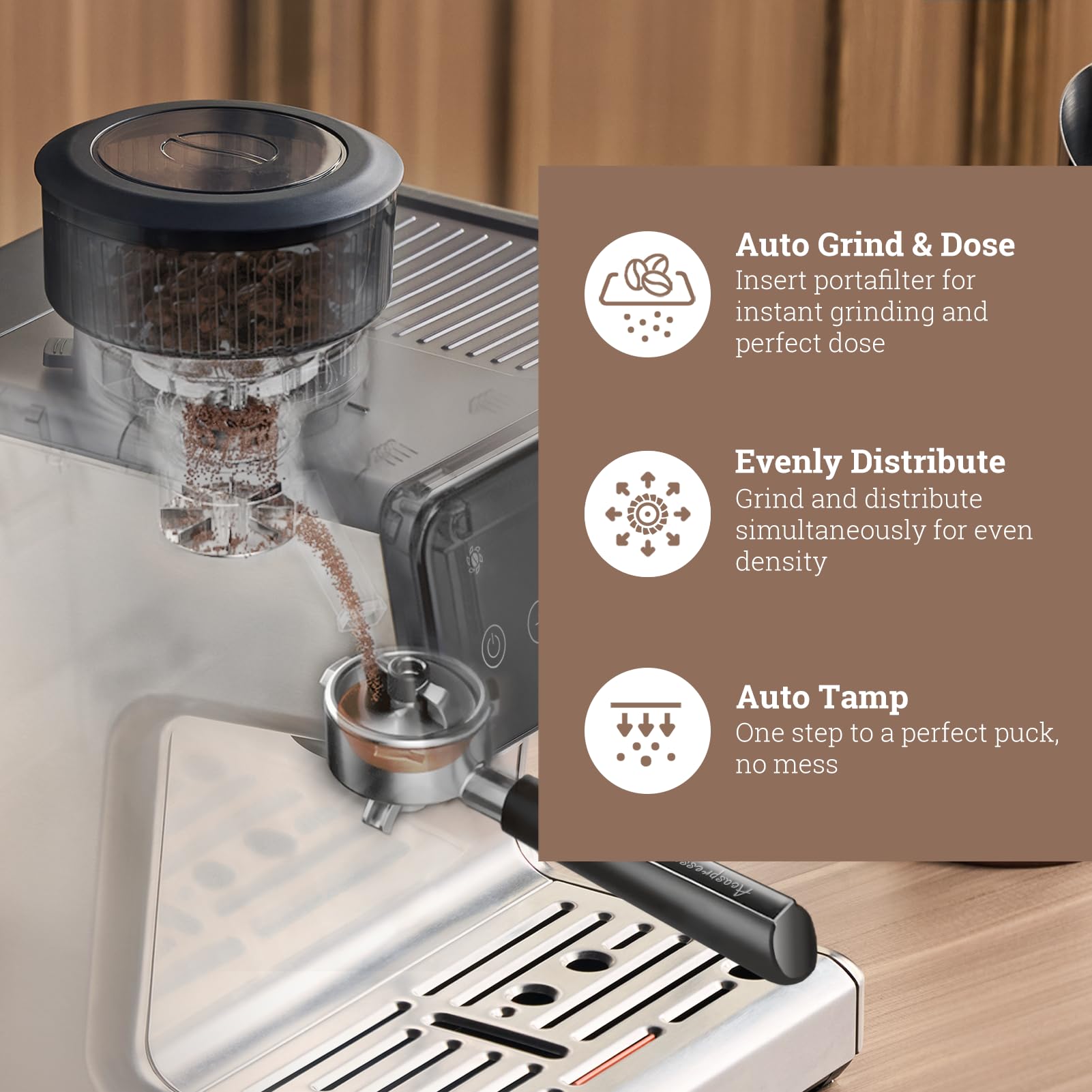 Acaspresso presión óptima de 15 bares para sabores equilibrados