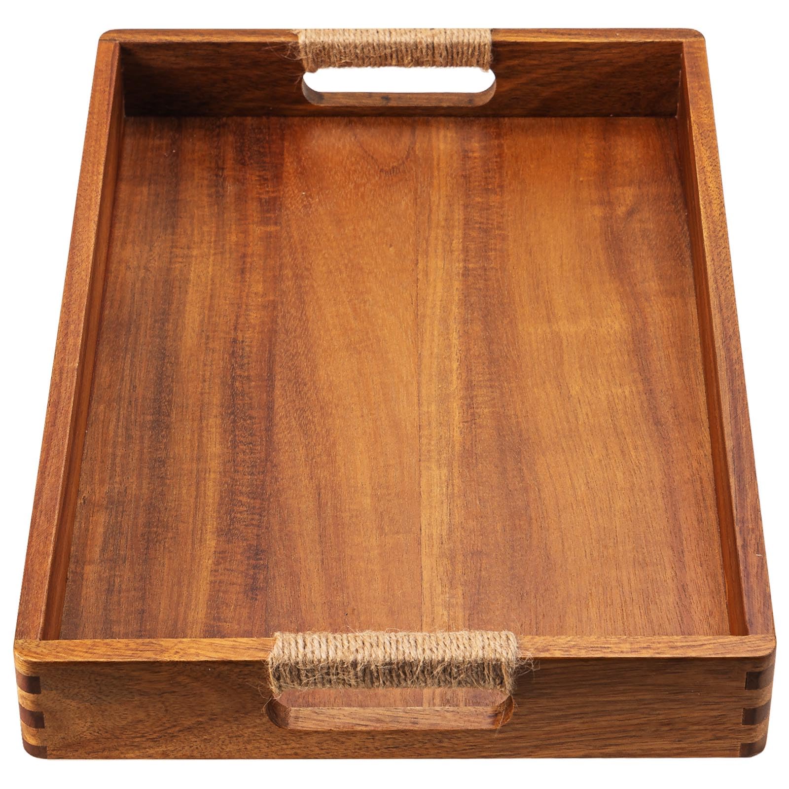 ACBORN bandeja de acacia grande con asas, ideal para servir aperitivos y bebidas