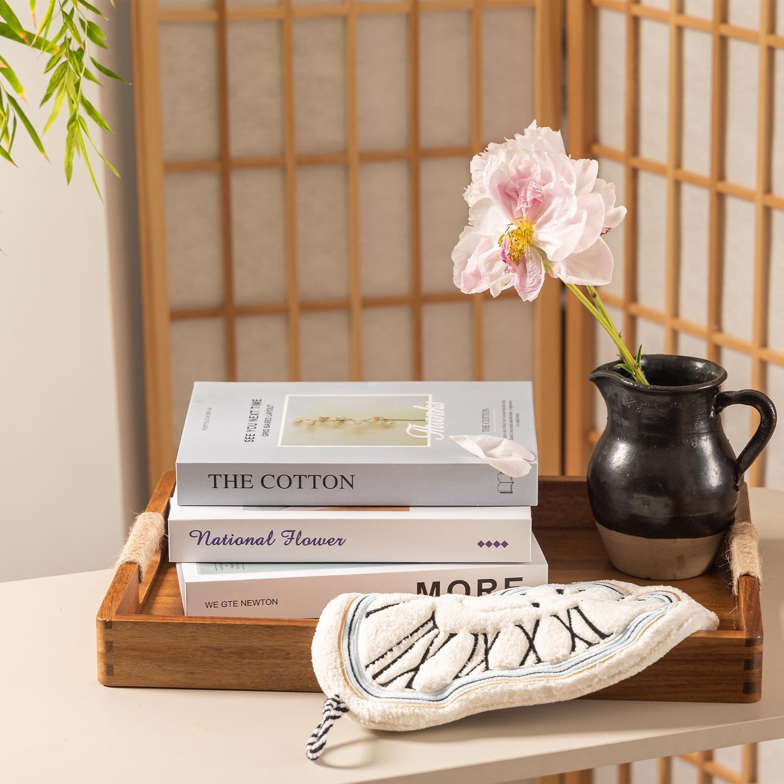 ACBORN bandeja decorativa de madera, ideal para mesas y vitrinas