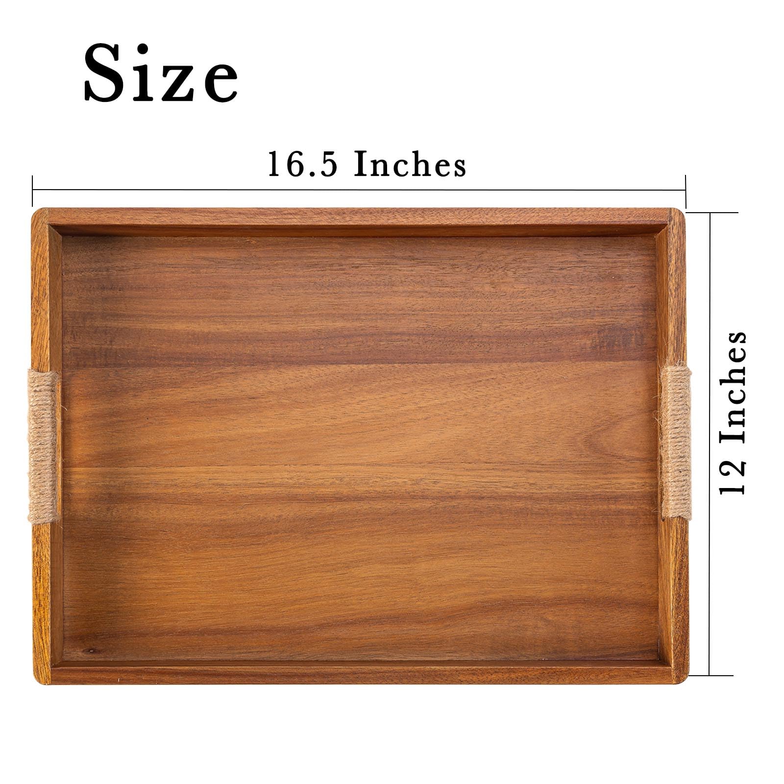 ACBORN bandeja de madera de acacia para mesa de centro, perfecta para presentar aperitivos