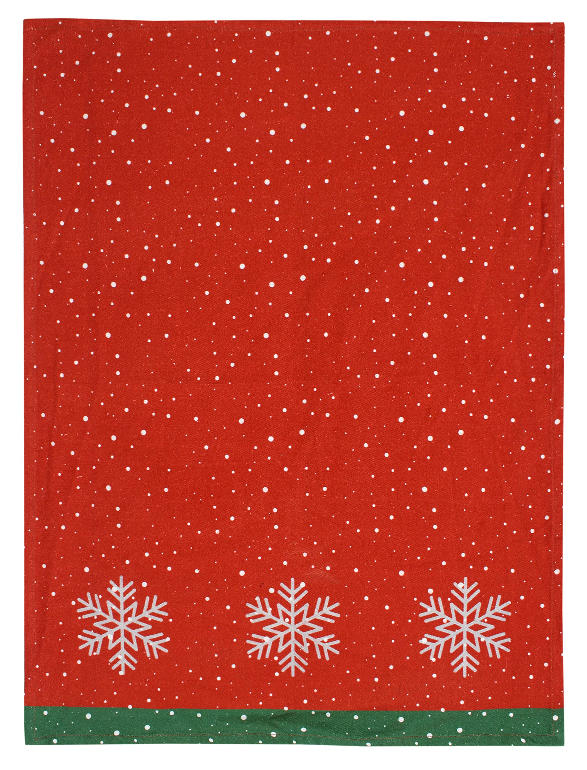 Toallas ACCENTHOME con diseño festivo para mesa y vajilla.