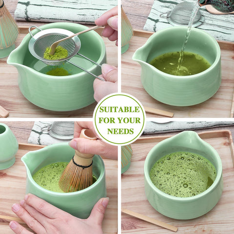 Cuchara de bambú Accguan para porciones constantes de matcha