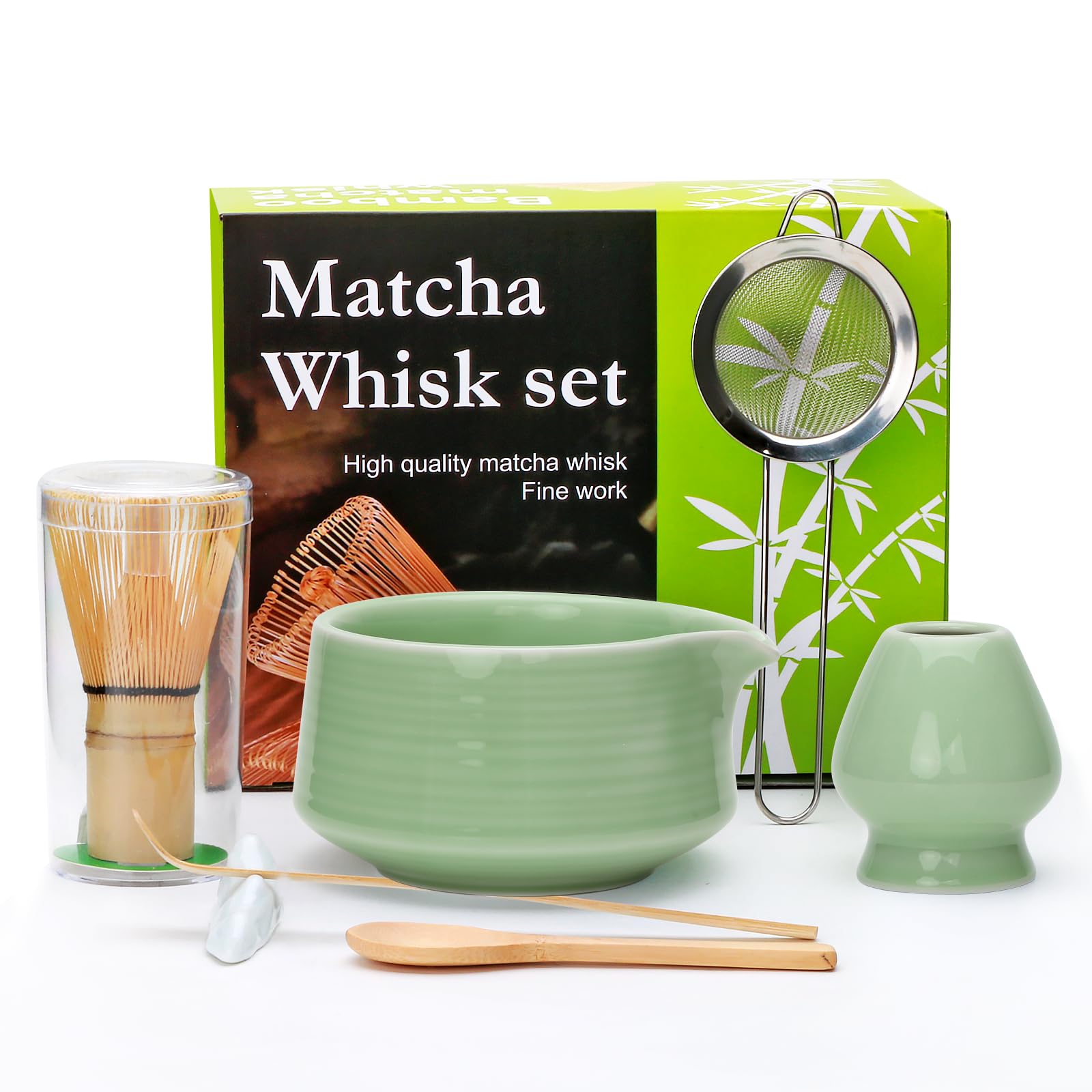 Accguan bol de matcha cerámico de 19 oz para batidos suaves en casa