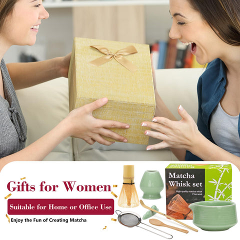 Presentación de kit de matcha Accguan ideal como regalo