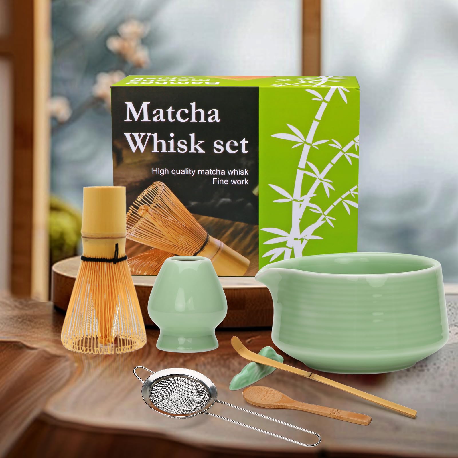 Soporte de cuchara cerámico Accguan para ordenar utensilios de matcha