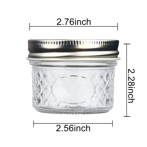 Accguan tarro Mason mini 4oz vidrio transparente para almacenamiento de alimentos.