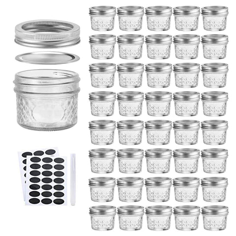 Accguan tarros de vidrio 4oz-120ml: tarros transparentes para conservar alimentos frescos.