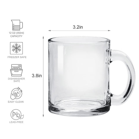 Accguan taza café con asa ergonómica y cristal transparente