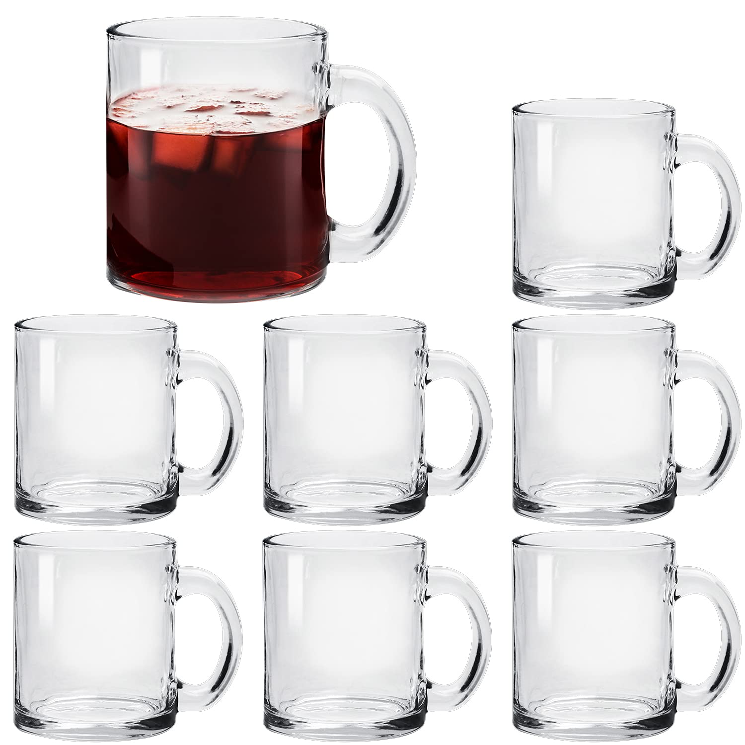 Accguan tazas de café cristal 12onzas con asa ergonómica para bebidas calientes o frías