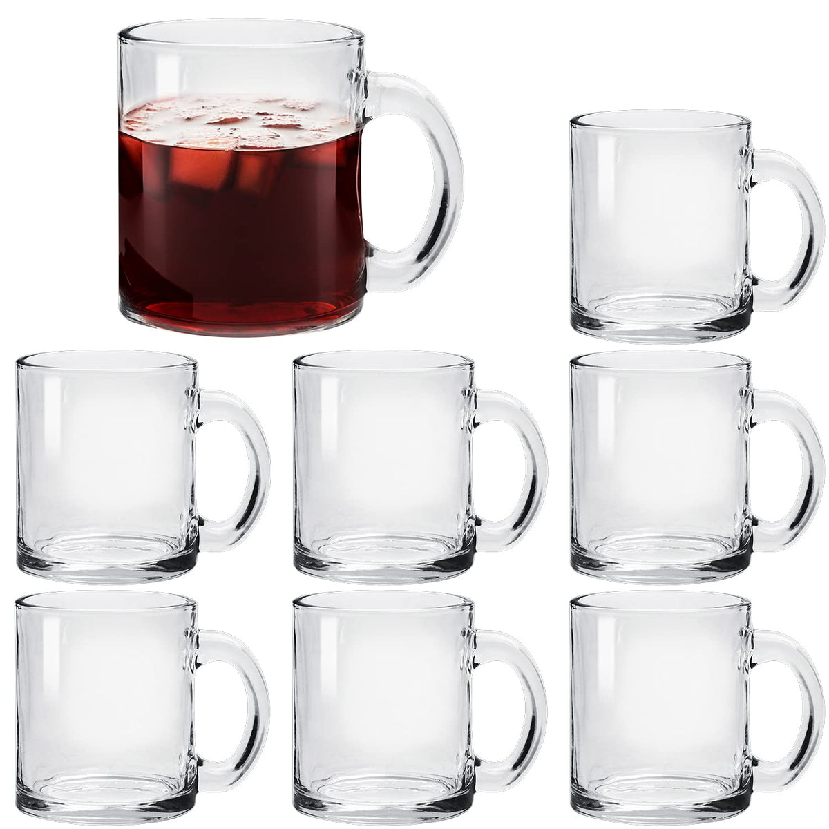 Accguan tazas de café cristal 12onzas con asa ergonómica para bebidas calientes o frías