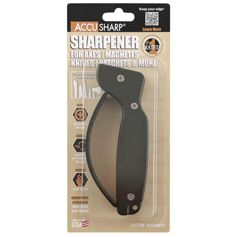 AccuSharp afilador para cuchillos rectos y serrados, facil de usar.