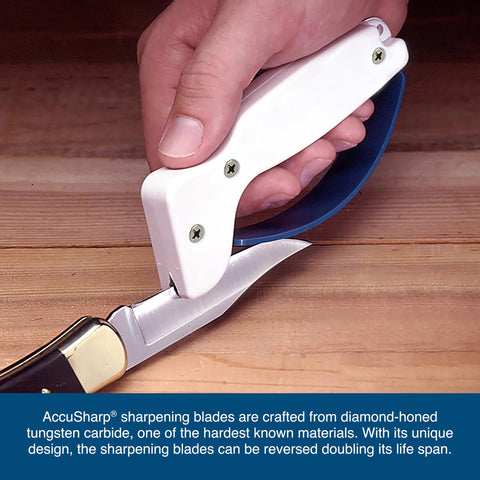 AccuSharp diseño ergonómico para uso ambidextro.