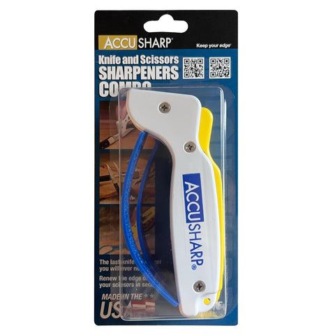 AccuSharp uso fácil en la cocina para cuchillos y tijeras.