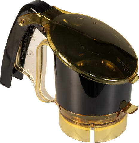 AccuTaste dispensador de especias con base ambar para controlar condimentos junto a la parrilla