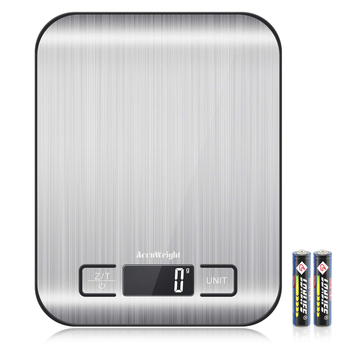 AccuWeight 211: balanza de cocina digital con lectura frontal clara para recetas.